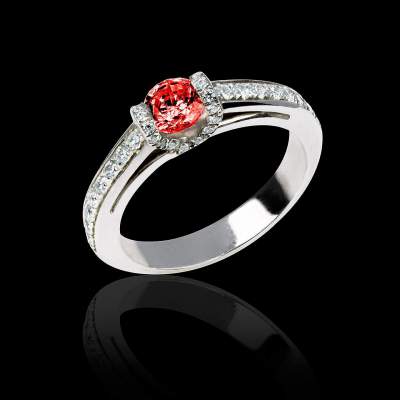 Hera Ring - White Gold - Ruby - Diamonds 